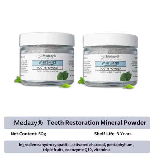 Medazy® Remineralizing & Whitening Tooth Powder–Cool Mint