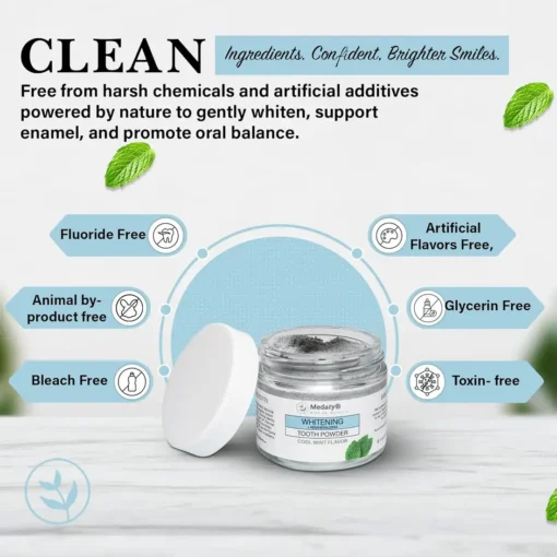Medazy® Remineralizing & Whitening Tooth Powder–Cool Mint