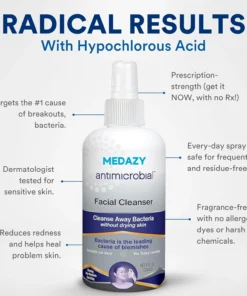 Medazy® Antimicrobial Facial Cleanser Say Goodbye to Breakouts and Hello to Clear Skin