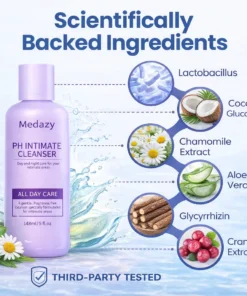Medazy PH Intimate Cleanser Say Goodbye to Odor Itching Restore pH Balance Fight Inflammation
