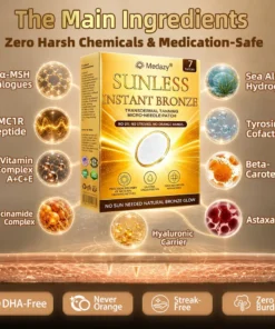 Medazy® 𝐒𝐮𝐧𝐥𝐞𝐬𝐬 𝐈𝐧𝐬𝐭𝐚𝐧𝐭 𝐁𝐫𝐨𝐧𝐳𝐞 𝐓𝐚𝐧𝐧𝐢𝐧𝐠 𝐌𝐢𝐜𝐫𝐨𝐧𝐞𝐞𝐝𝐥𝐞 𝐏𝐚𝐭𝐜𝐡
