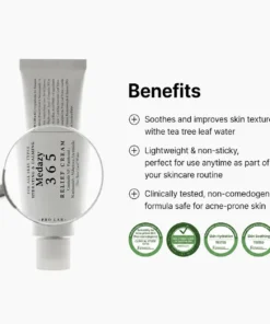 Medazy 365 Relief Cream - Daily Face Moisturizer, Blemish Relief Care, Soothing Recovery, Vegan Korean Skincare