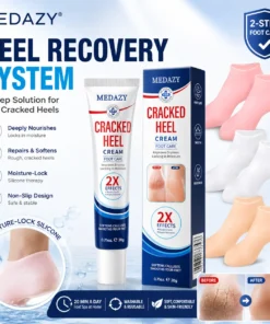 MEDAZY™ Heel Recovery System – Cracked Heel Cream + Moisture-Lock Silicone Socks