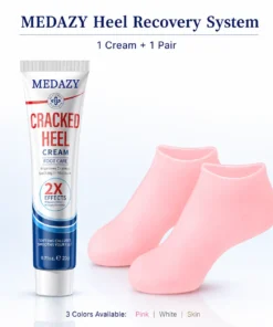 MEDAZY™ Heel Recovery System – Cracked Heel Cream + Moisture-Lock Silicone Socks