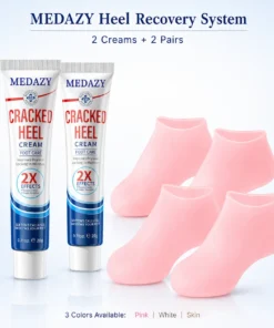 MEDAZY™ Heel Recovery System – Cracked Heel Cream + Moisture-Lock Silicone Socks