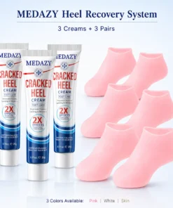 MEDAZY™ Heel Recovery System – Cracked Heel Cream + Moisture-Lock Silicone Socks