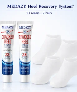 MEDAZY™ Heel Recovery System – Cracked Heel Cream + Moisture-Lock Silicone Socks