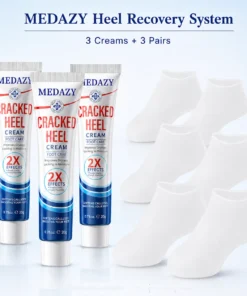 MEDAZY™ Heel Recovery System – Cracked Heel Cream + Moisture-Lock Silicone Socks