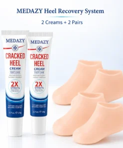 MEDAZY™ Heel Recovery System – Cracked Heel Cream + Moisture-Lock Silicone Socks