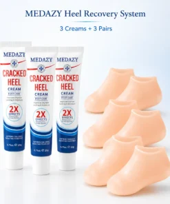 MEDAZY™ Heel Recovery System – Cracked Heel Cream + Moisture-Lock Silicone Socks
