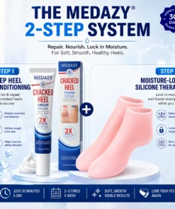 MEDAZY™ Heel Recovery System – Cracked Heel Cream + Moisture-Lock Silicone Socks