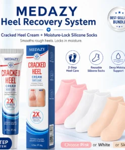 MEDAZY™ Heel Recovery System – Cracked Heel Cream + Moisture-Lock Silicone Socks